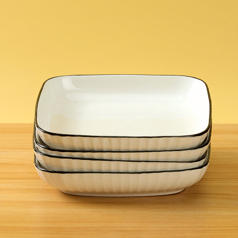 Plato blanco con borde negro (8inch) - CHO-1068