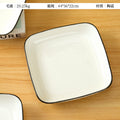 Plato blanco con borde negro (8inch) - CHO-1068