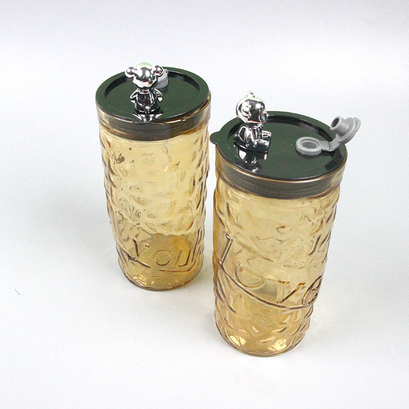 Vaso osito con tapa y sorbete - CHO-1091