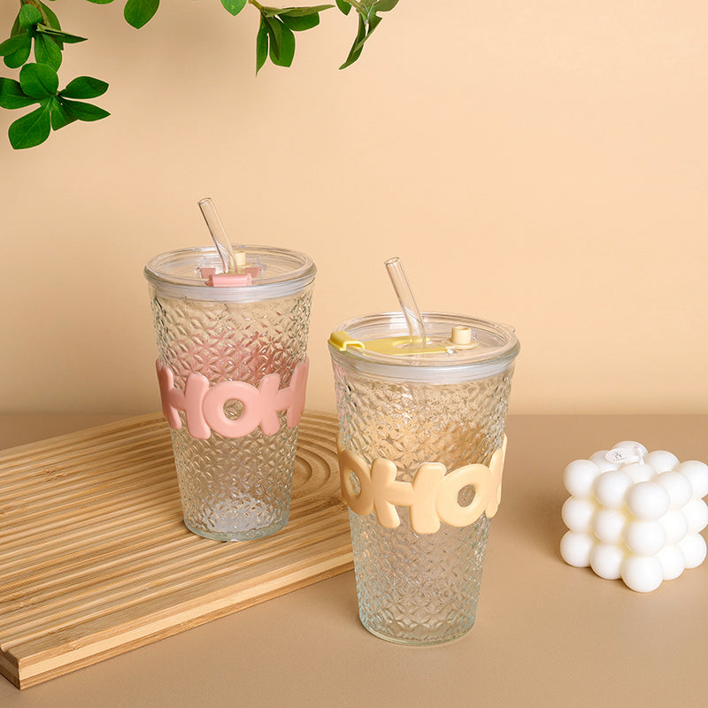 Vaso girly con tapa y sorbete (480ml) - CHO-1054