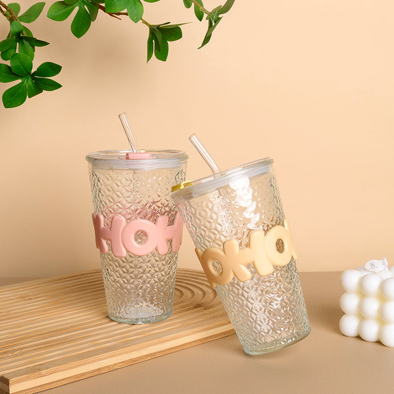 Vaso girly con tapa y sorbete (480ml) - CHO-1054
