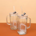 Vaso de vidrio con asa y sorbete (260ml) - CHO-1090