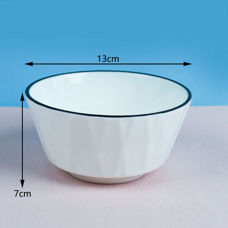 Bowl de ceramica con borde negro (5inch) - CHO-1025