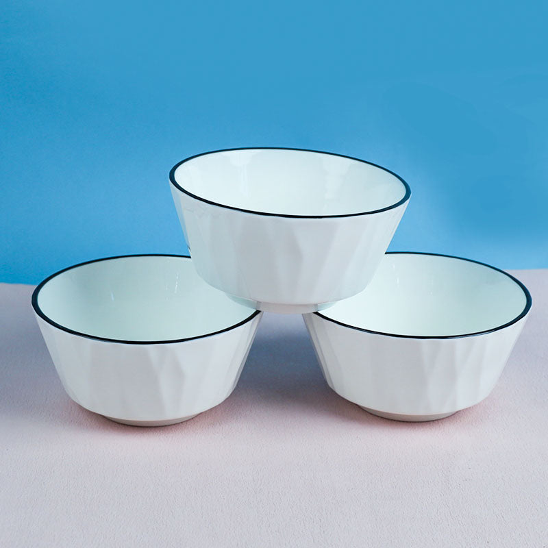 Bowl de ceramica con borde negro (5inch) - CHO-1025