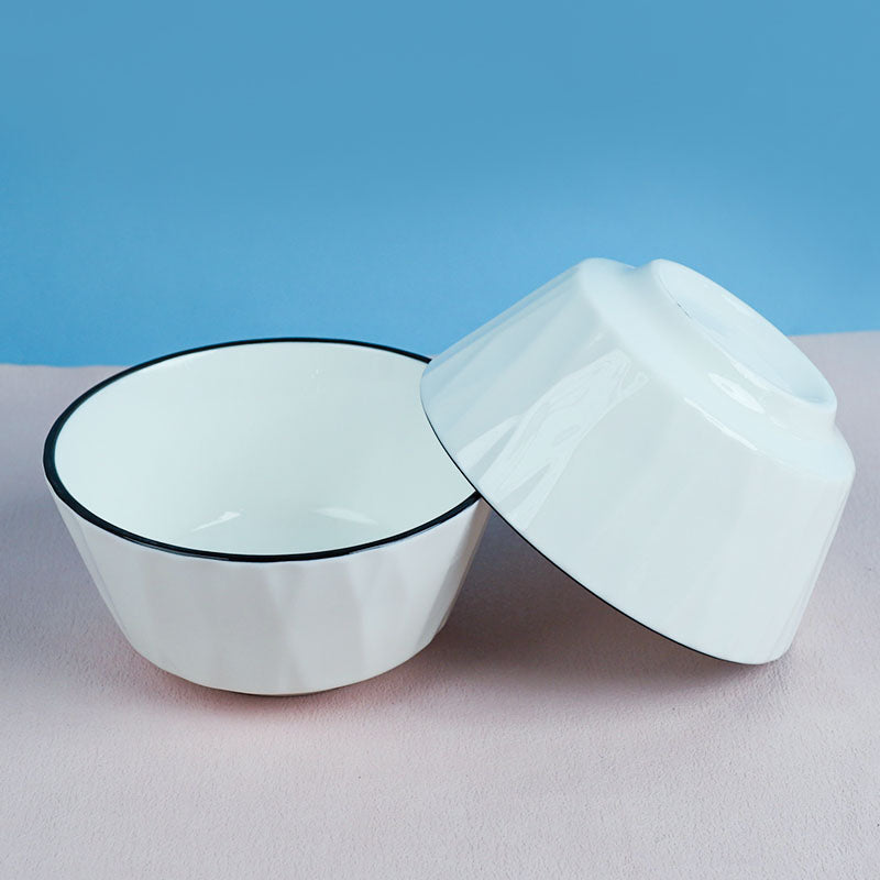 Bowl de ceramica con borde negro (5inch) - CHO-1025