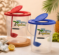 CUBETA JUICE 20 LITROS + TAPAS + CUCHARÓN (50 UNIDADES POR PAQUETE)